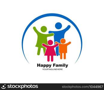 happy family symbol icon logo design template
