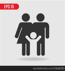 Happy Family Symbol Logo. Father with mother and child. EPS 10