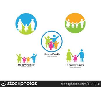 happy family vector icon illustration design template