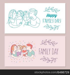 Happy family. Vector illustration.. Happy family. International holiday Family Day. Vector illustration, greeting card.