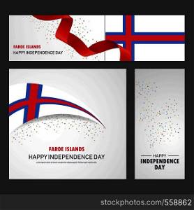 Happy Faroe Islands independence day Banner and Background Set