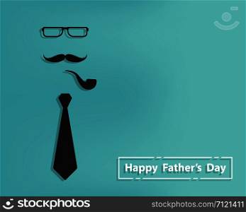 Happy father&rsquo;s day greeting card. Father day concept. Hipster design, Vector illustration flat