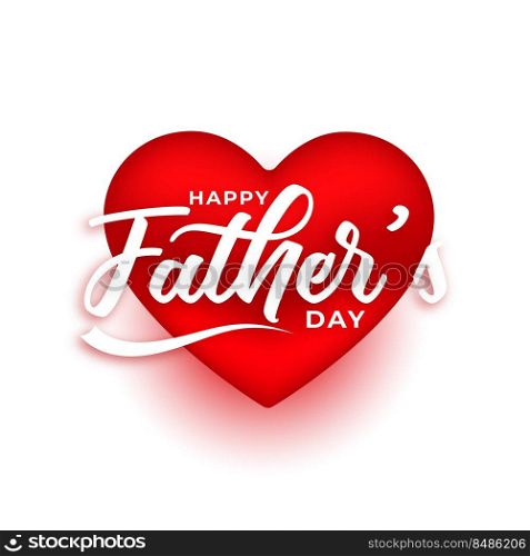 happy father&rsquo;s day red 3d heart card design
