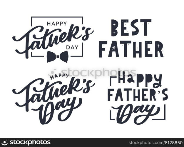 Happy Father s Day Calligraphy greeting card. Vector illustration. Happy Father’s Day Calligraphy greeting card. Banner Vector illustration.