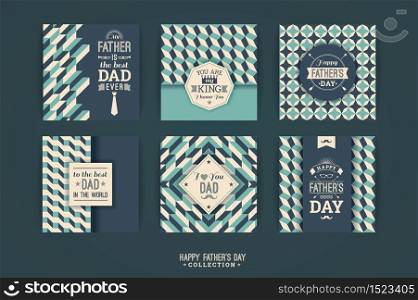 Happy Father s Day templates In Retro Style. Vector illustrations.. Happy Father s Day templates In Retro Style.