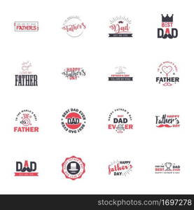 Happy Fathers Day Appreciation Vector Text Banner 16 Black and Pink Background for Posters. Flyers. Marketing. Greeting Cards Editable Vector Design Elements