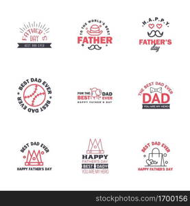 Happy Fathers Day Appreciation Vector Text Banner 9 Black and Pink Background for Posters. Flyers. Marketing. Greeting Cards Editable Vector Design Elements