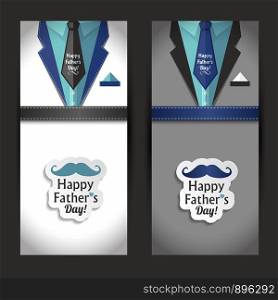 Happy fathers day banners set. Vector illustration.. Happy fathers day banners set.