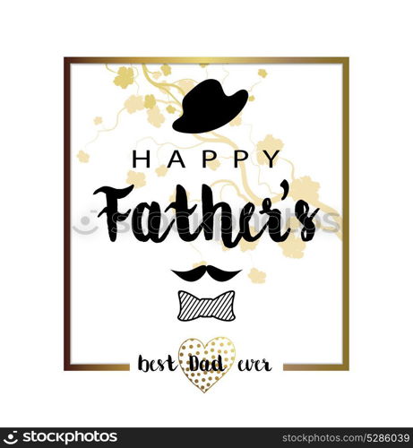 Happy Fathers Day greeting design card with ornate frame