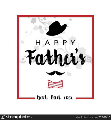 Happy Fathers Day greeting design card with ornate frame