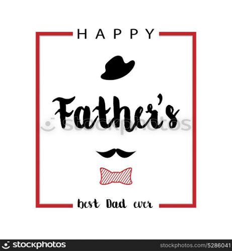 Happy Fathers Day greeting design card with ornate frame