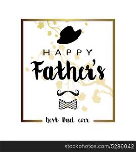 Happy Fathers Day greeting design card with ornate frame