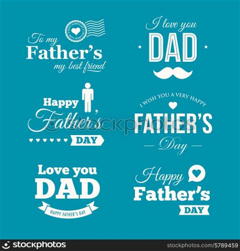 Happy fathers day logo, badge, signs and symbol