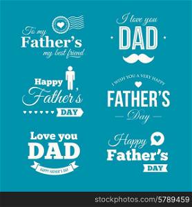 Happy fathers day logo, badge, signs and symbol