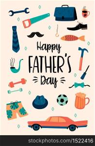 Happy Fathers Day. Vector templates. Design element for card, poster, banner, flyer and other use.. Happy Fathers Day. Vector templates.