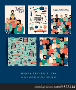 Happy Fathers Day. Vector templates. Design element for card, poster, banner, flyer and other use.. Happy Fathers Day. Vector templates. Design element