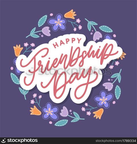 Happy Friendship Day greeting card. For poster, flyer, banner for website template, cards, posters, logo Vector. Happy Friendship Day greeting card. For poster, flyer, banner for website template, cards, posters, logo. Vector illustration.