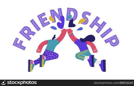 Happy friendship day greeting card vector image