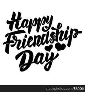 Happy Friendship Day. Lettering phrase with star shapes. Vector illustration