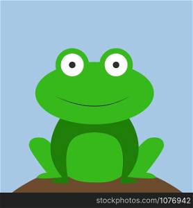 Happy frog, illustration, vector on white background.