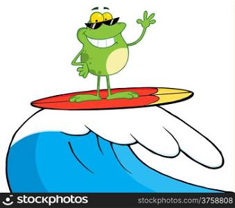 Happy Frog While Surfing