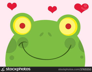 Happy Frog With Hearts