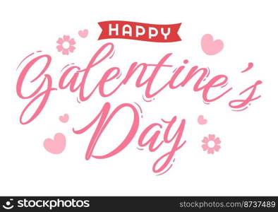 Happy Galentine&rsquo;s Day on February 13th with Celebrating Women Friendship for Their Freedom in Flat Cartoon Hand Drawn Template Illustration