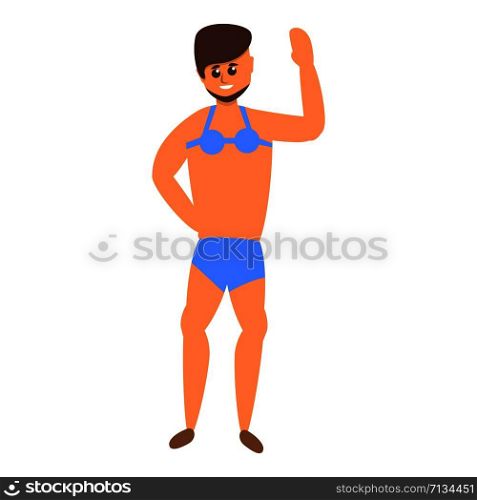 Happy gay bra icon. Cartoon of happy gay bra vector icon for web design isolated on white background. Happy gay bra icon, cartoon style