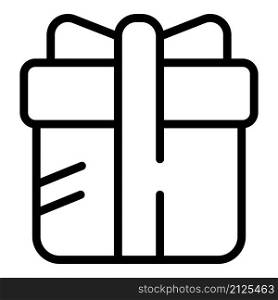 Happy gift box icon outline vector. Birthday present. Bow surprise. Happy gift box icon outline vector. Birthday present