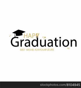 Happy graduation typography design Royalty Free Vector Image