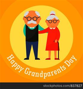 Happy grandparents day background. Flat illustration of happy grandparents day vector background for web design. Happy grandparents day card background, flat style