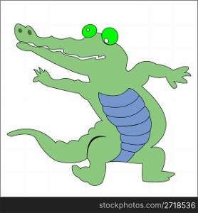 happy green crocodile, vector art illustration; more drawings in my gallery