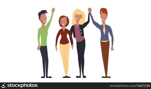 Happy group people vector illustration woman and man cartoon character. Healthy party team isolated design. Friend crowd concept background community.