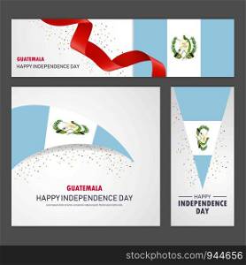 Happy Guatemala independence day Banner and Background Set