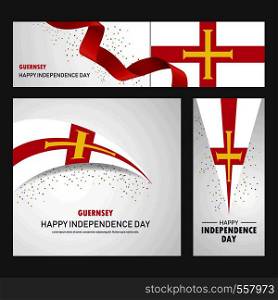 Happy Guernsey independence day Banner and Background Set