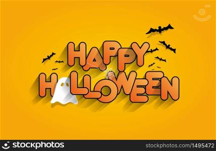 Happy Halloween card design elements on background, vector illustration