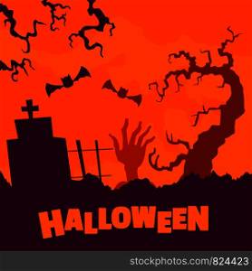 Happy halloween concept background. Flat illustration of happy halloween vector concept background for web design. Happy halloween concept background, flat style