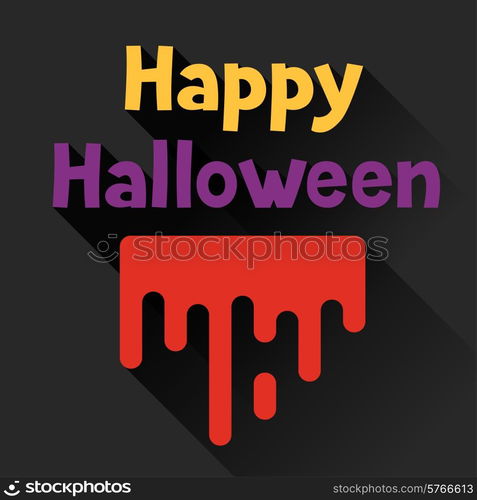 Happy halloween greeting card in flat design style.