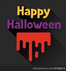 Happy halloween greeting card in flat design style.