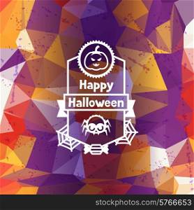 Happy halloween greeting card with badges ang icons.