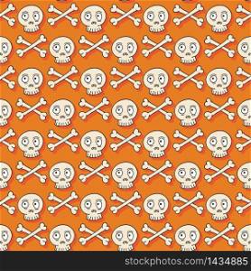Happy Halloween. Hand drawn seamless pattern with skulls. Trick or treat. Wrapping paper. Scrapbook paper. Doodles style. Tiling. Vector illustration. Background. Stylish graphic texture.. Happy Halloween. Hand drawn seamless pattern with skulls. Trick or treat. Wrapping paper. Scrapbook paper. Doodles style. Tiling. Vector illustration. Background. Stylish ink graphic texture.