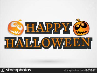 Happy halloween header or banner with pumpkins. Cover flyer, brochure or card template. Vector illustration.
