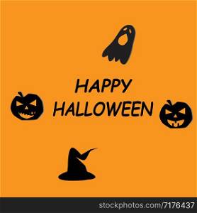happy halloween icon on orange background. flat style. happy halloween day icon for your web site design, logo, app, UI.