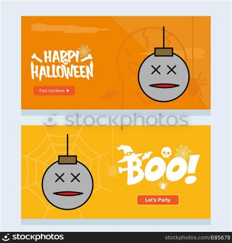 Happy Halloween invitation design with ball vector