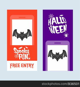 Happy Halloween invitation design with bats vector