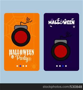 Happy Halloween invitation design with bomb vector