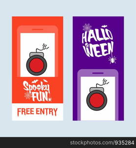 Happy Halloween invitation design with bomb vector