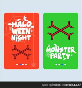Happy Halloween invitation design with bones vector