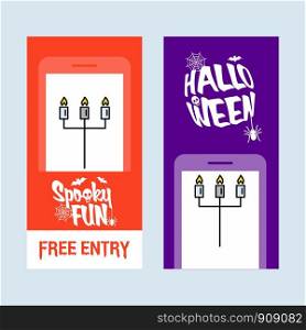 Happy Halloween invitation design with candle vector