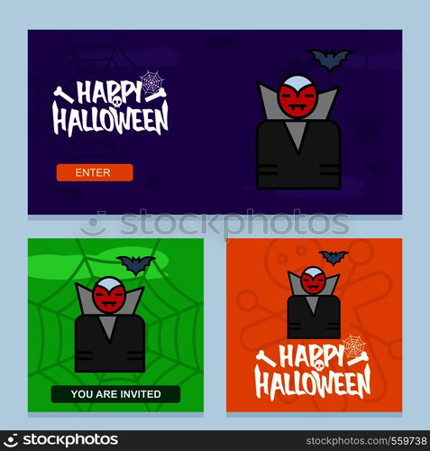 Happy Halloween invitation design with ghost vector